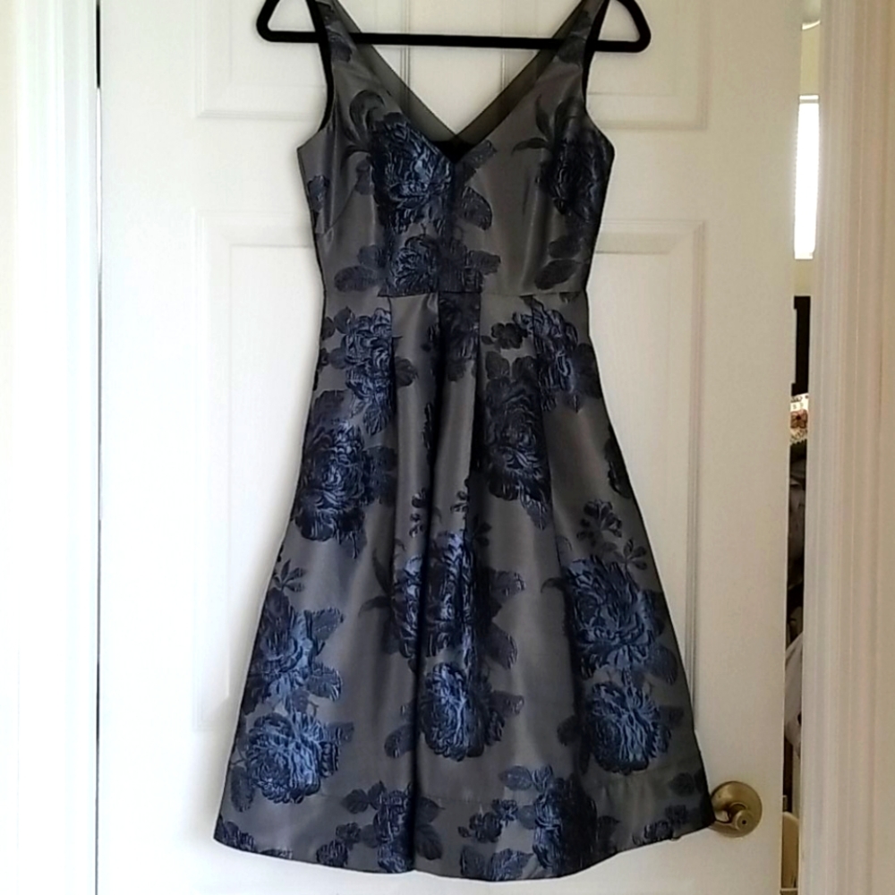 WHBM dress, grey/blue floral size 00